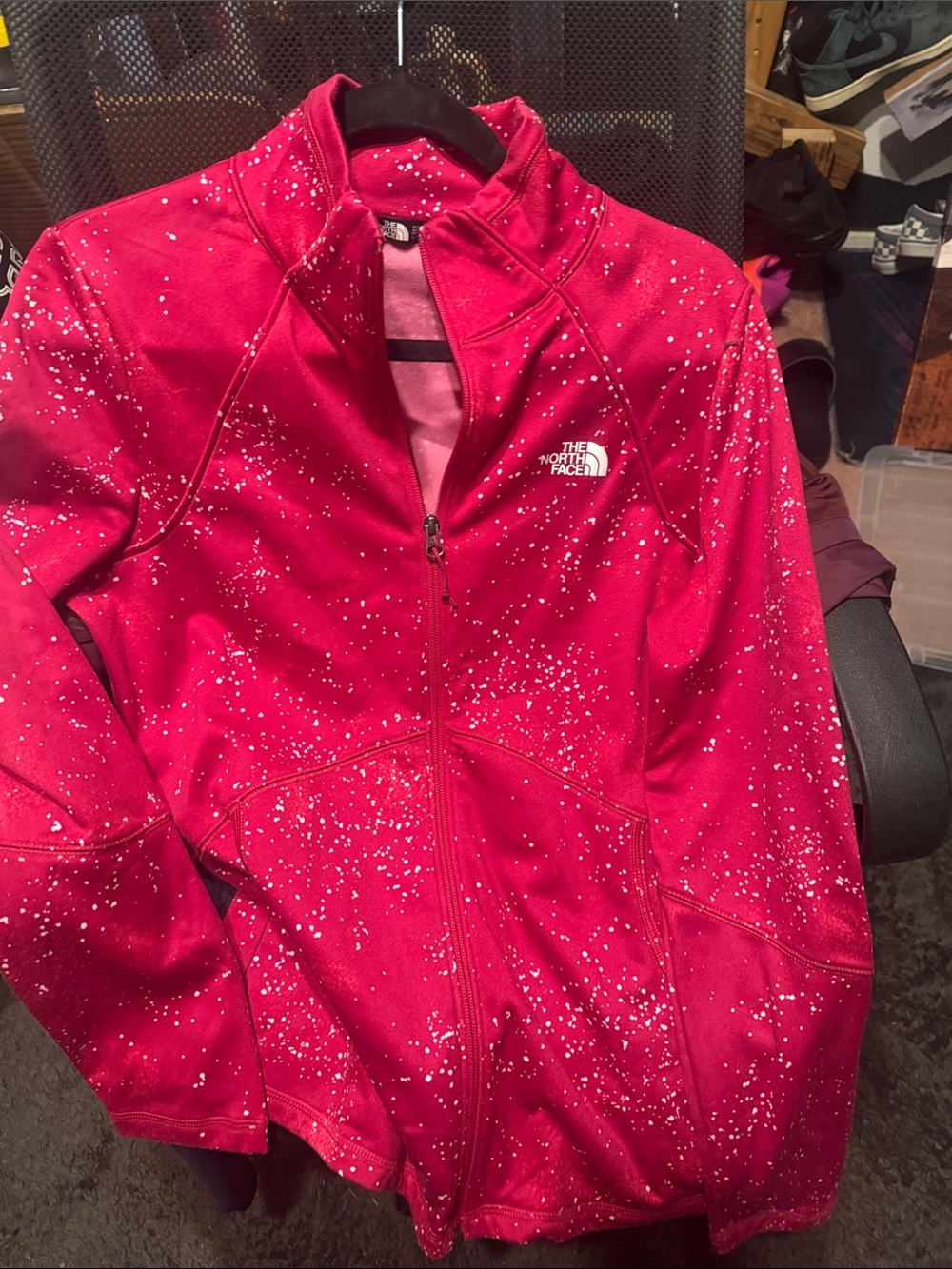 The North Face womens Hot Pink Speckled Full-Zip Jacket